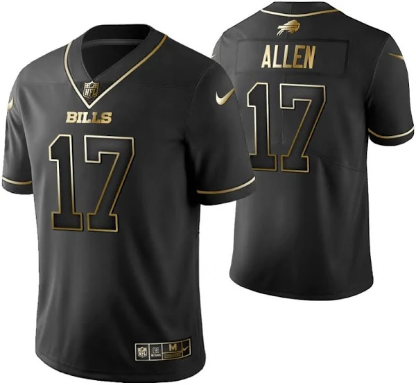 Josh Allen Buffalo Bills Gold Edition Jersey - Black