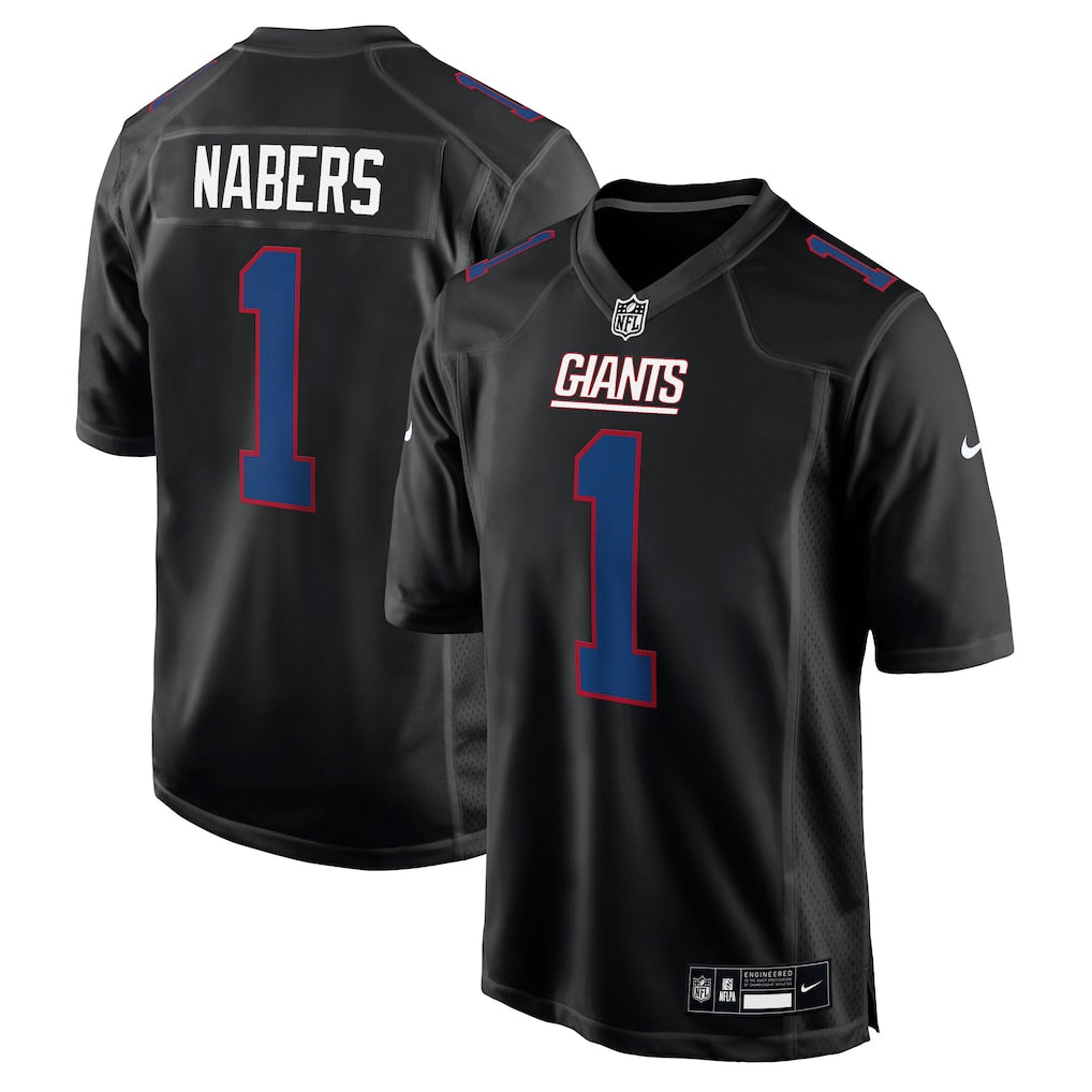 Malik Nabers New York Giants Jersey - Carbon Black